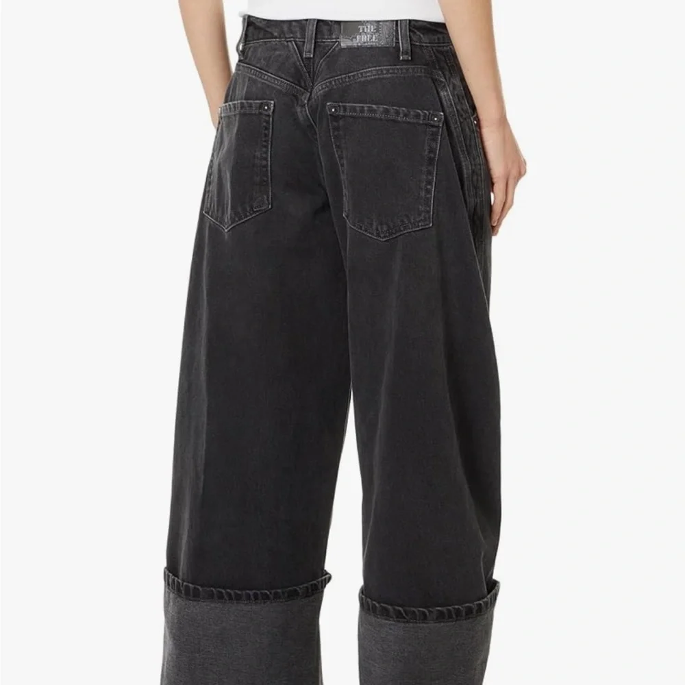 Free People Olsen Black Cuffed Barrel Jeans Sizes NWT SIZE 27 - Picture 2 of 8